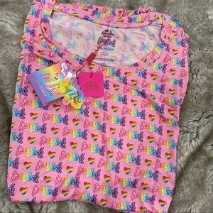 Lisa Frank Logo Women’s Short Sleeve Jogger Pajamas, XS